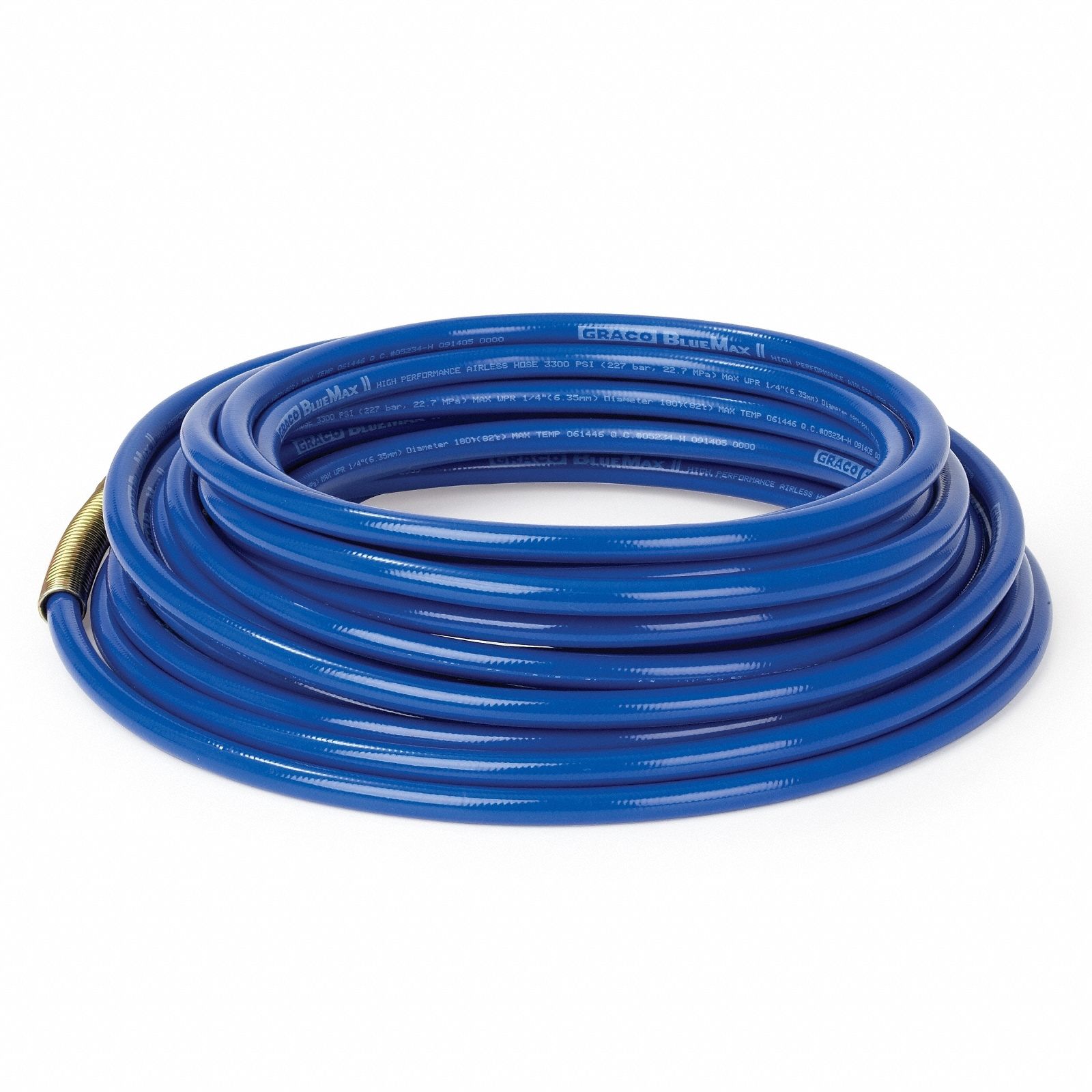 COUPLED HOSE: 3/16 in Inside Dia, 50 ft Overall Lg, Nylon, Nylon, Blue, 180°F Op Temp - Max