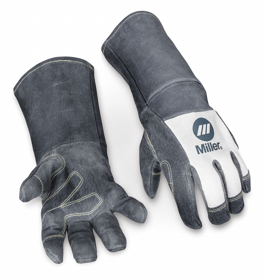 WELDING GLVS,PIGSKIN LTHR,L/9,BLK/WHT,PR