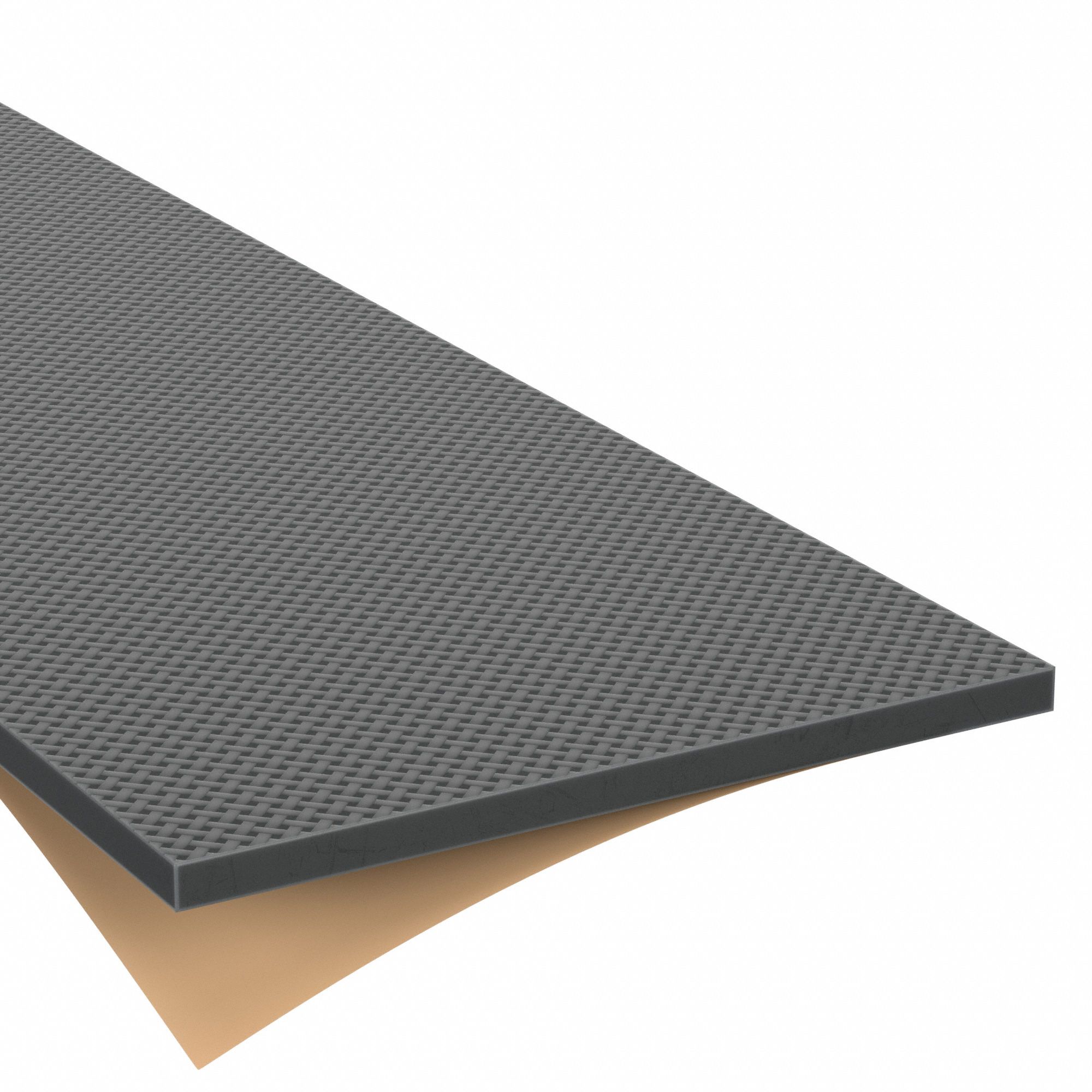Rubber Sheet: Neoprene, Fabric-Reinforced, 1/4 in Thick, 36 in x 48 in, Black, 60 Shore A Durometer
