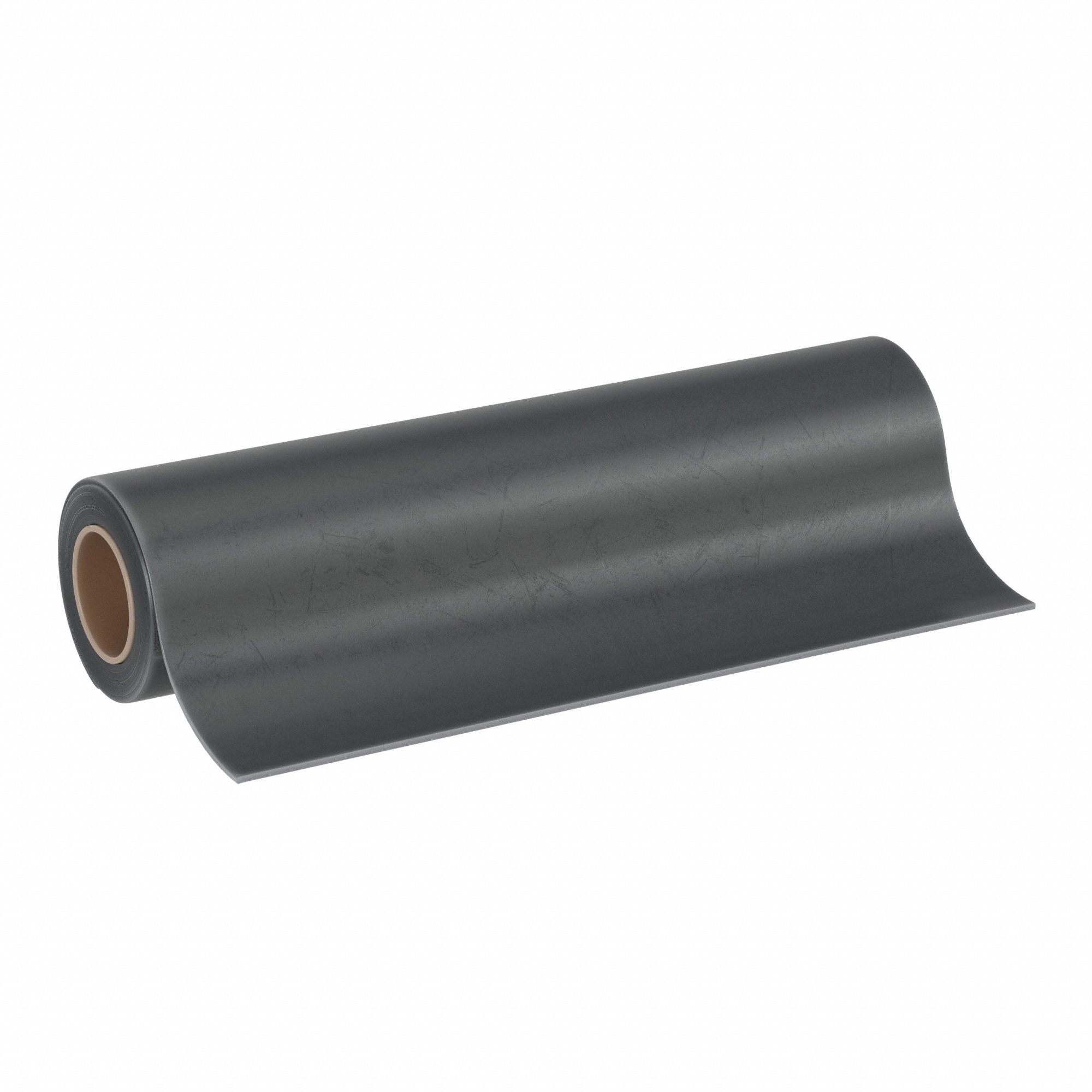 Rubber Roll: Buna-N, Ultra Strength, 1/2 in Thick, 36 in x 10 ft, Black, 50 Shore A Durometer, Plain