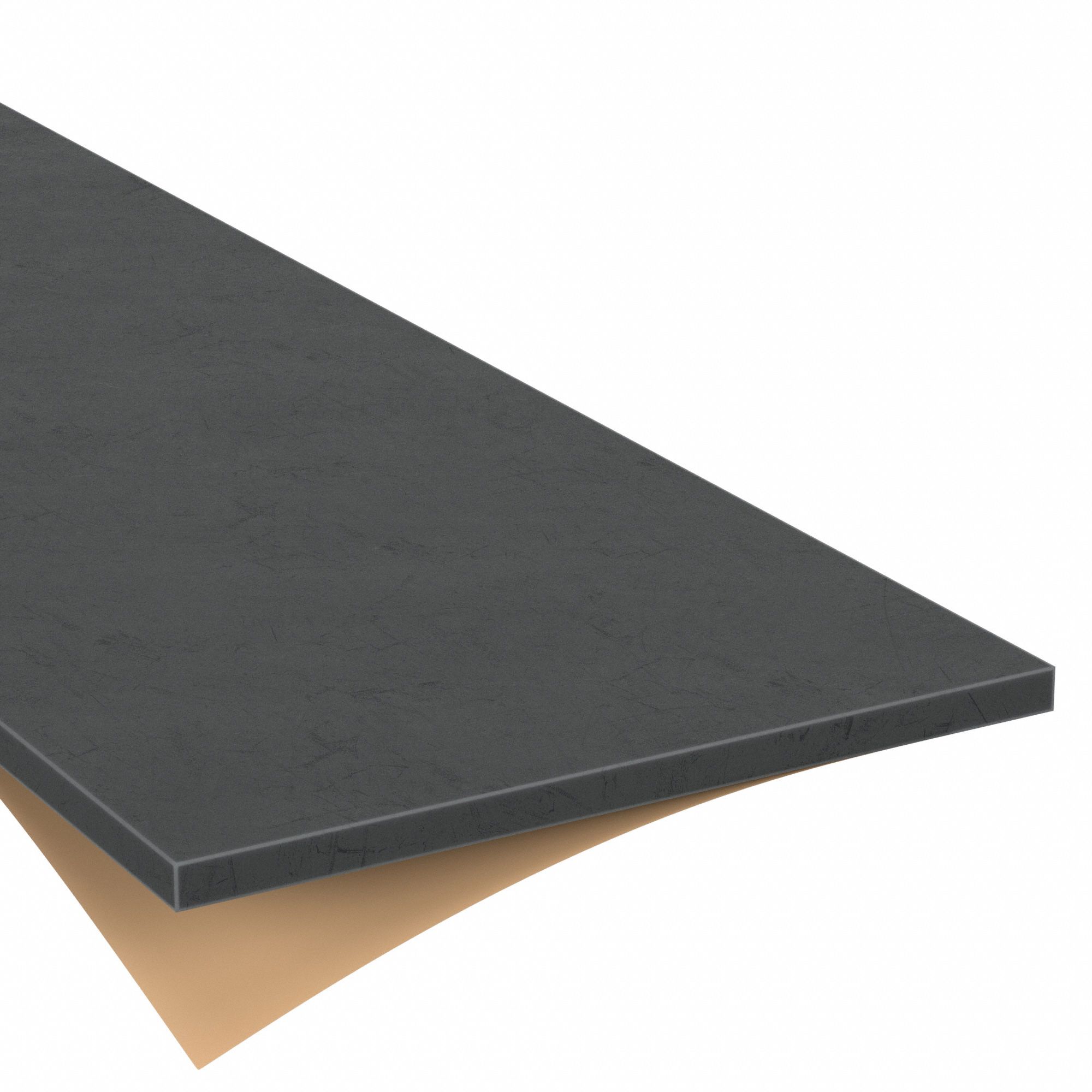 Rubber Sheet: EPDM, Std, 1/2 in Thick, 12 in x 12 in, Black, 60 Shore A Durometer, -30°F to 250°F