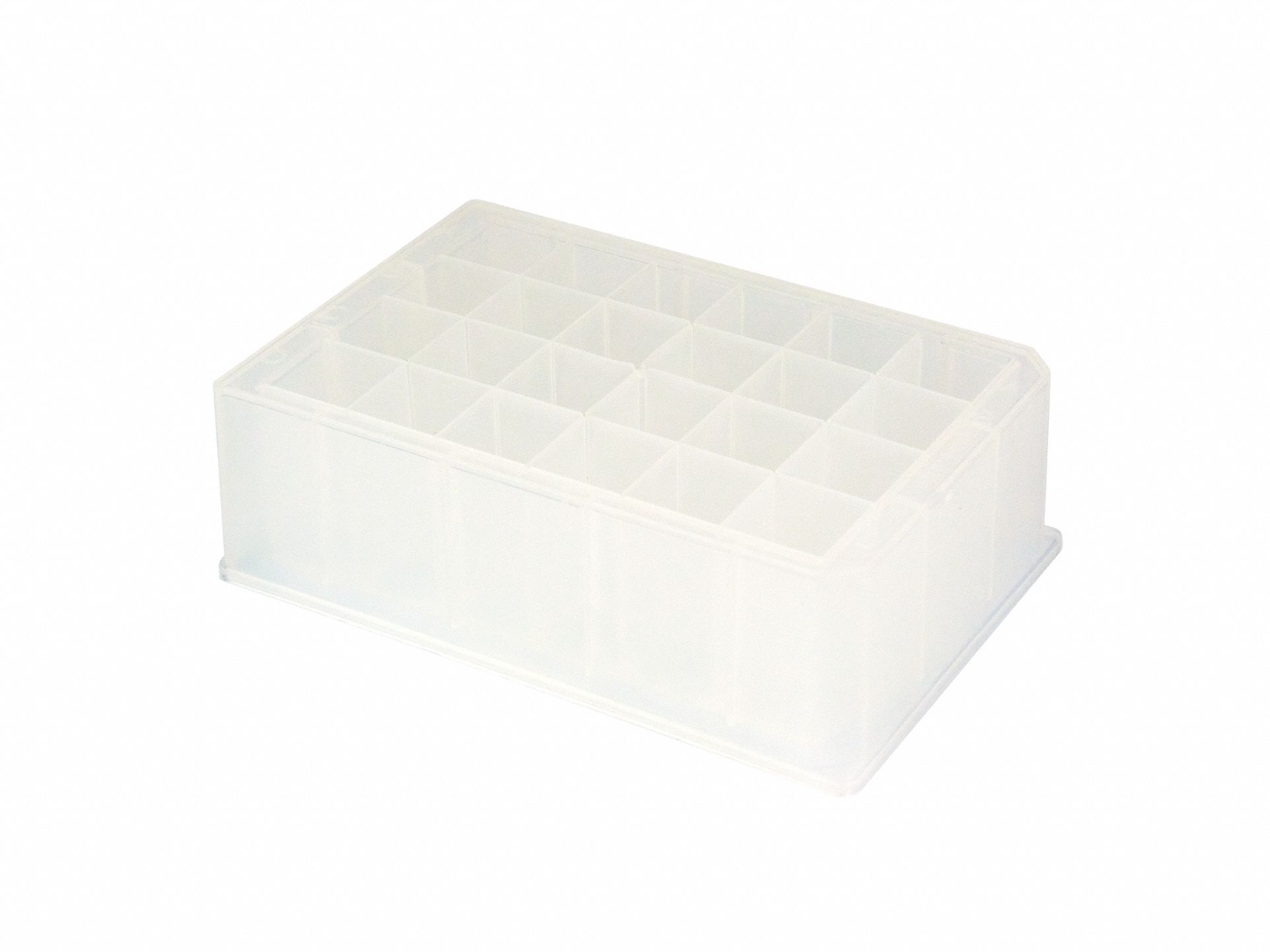 CAPLUGS 24-Deep Well Plates: Non-Sterile, 24 Wells, 10 mL, 86 mm Dia, C-Shaped, 39.4 mm Overall Ht (MPN 290857308CE1). Key specifications — Brand: CAPLUGS; Body Color: Natural; RNase/DNase Free: No; Well Shape: C-Shaped; Material: Polypropylene Copolymer.