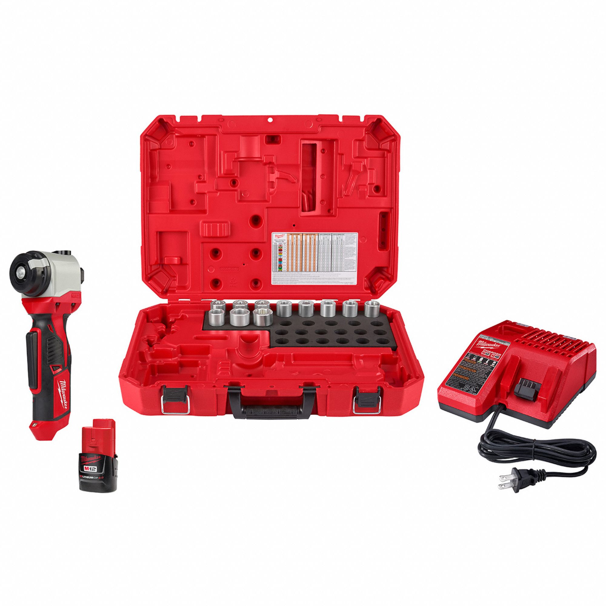 Cable Stripper Kit: M12, For Aluminum, 11 Bushings, 750 kcmil Max