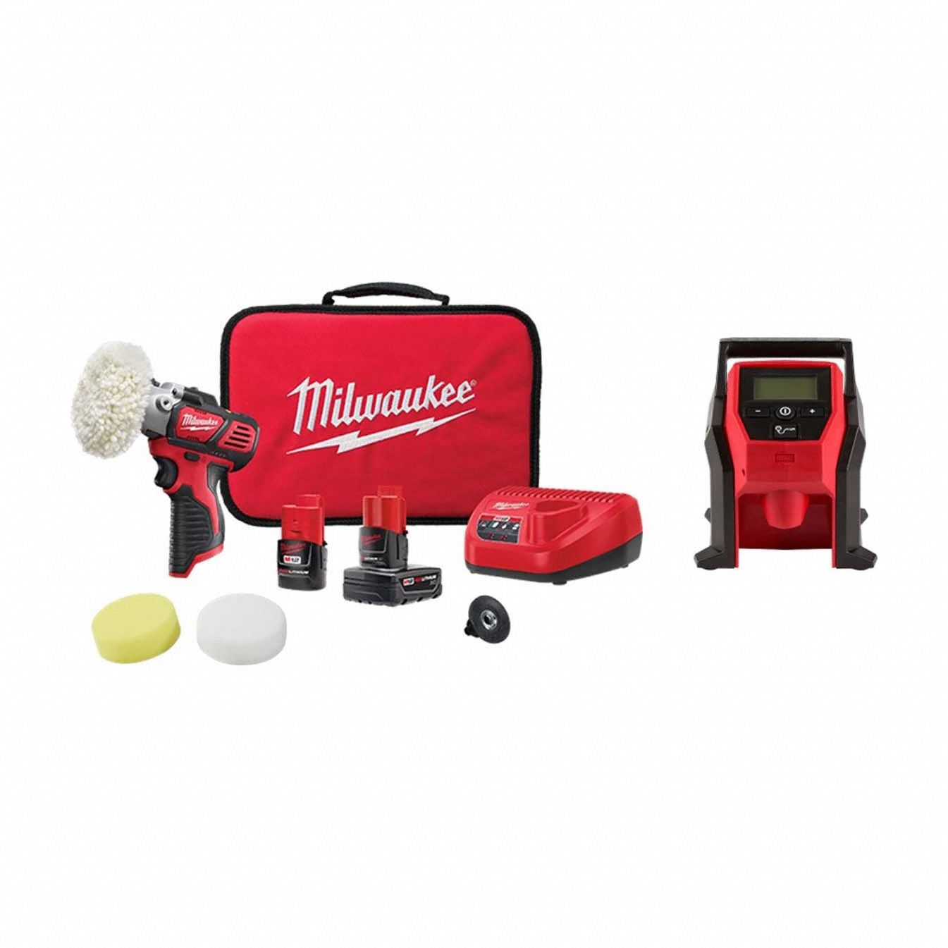 Tool Combination Kit: 2 Tools, Inflator/Polisher, 12 V DC Volt, Battery Included, M12™