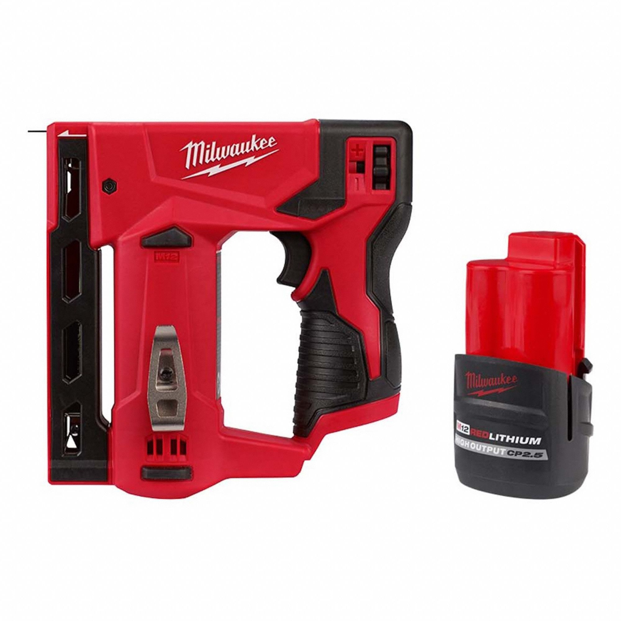 Staple Gun Kit: 1 Battery, No Charger, Combo, For 1/4 in to 9/16 in Staple Leg Lg, Crowned