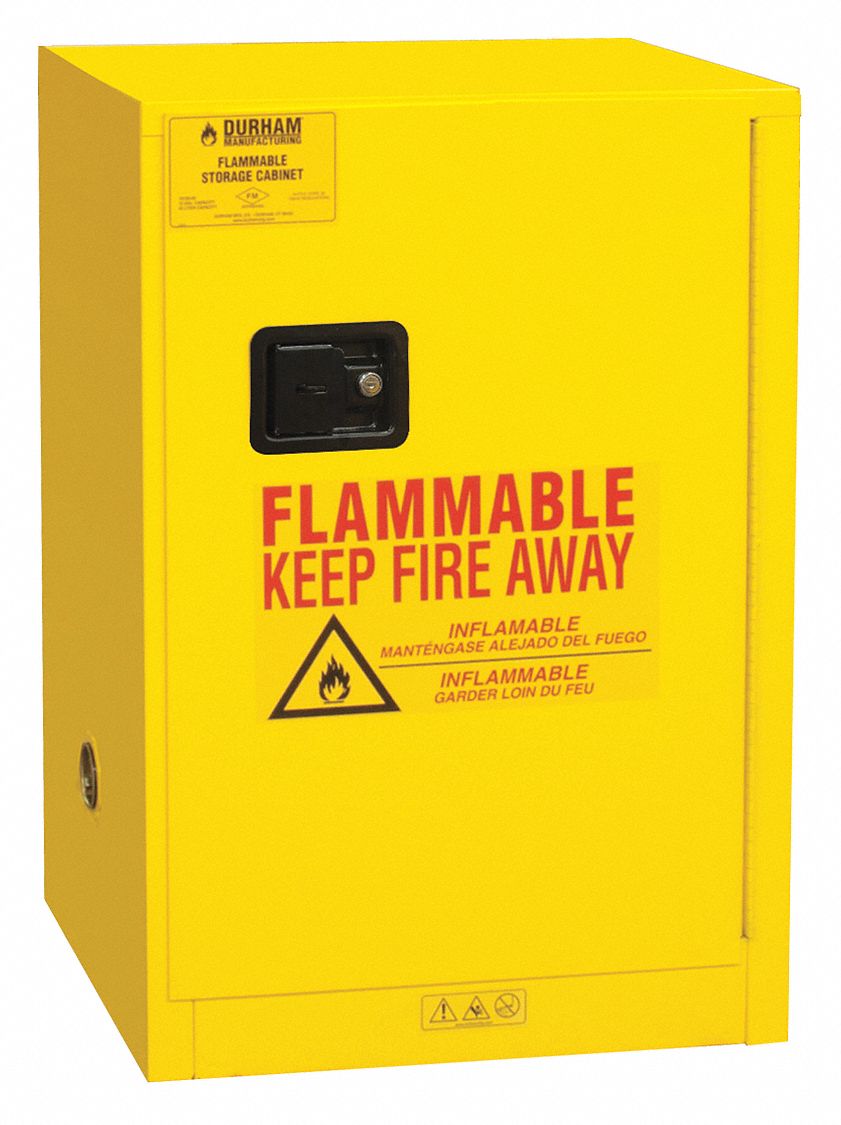 FLAMMABLES SAFETY CABINET, COUNTERTOP, 12 GALLON, 23 X 18 X 35 IN, YELLOW