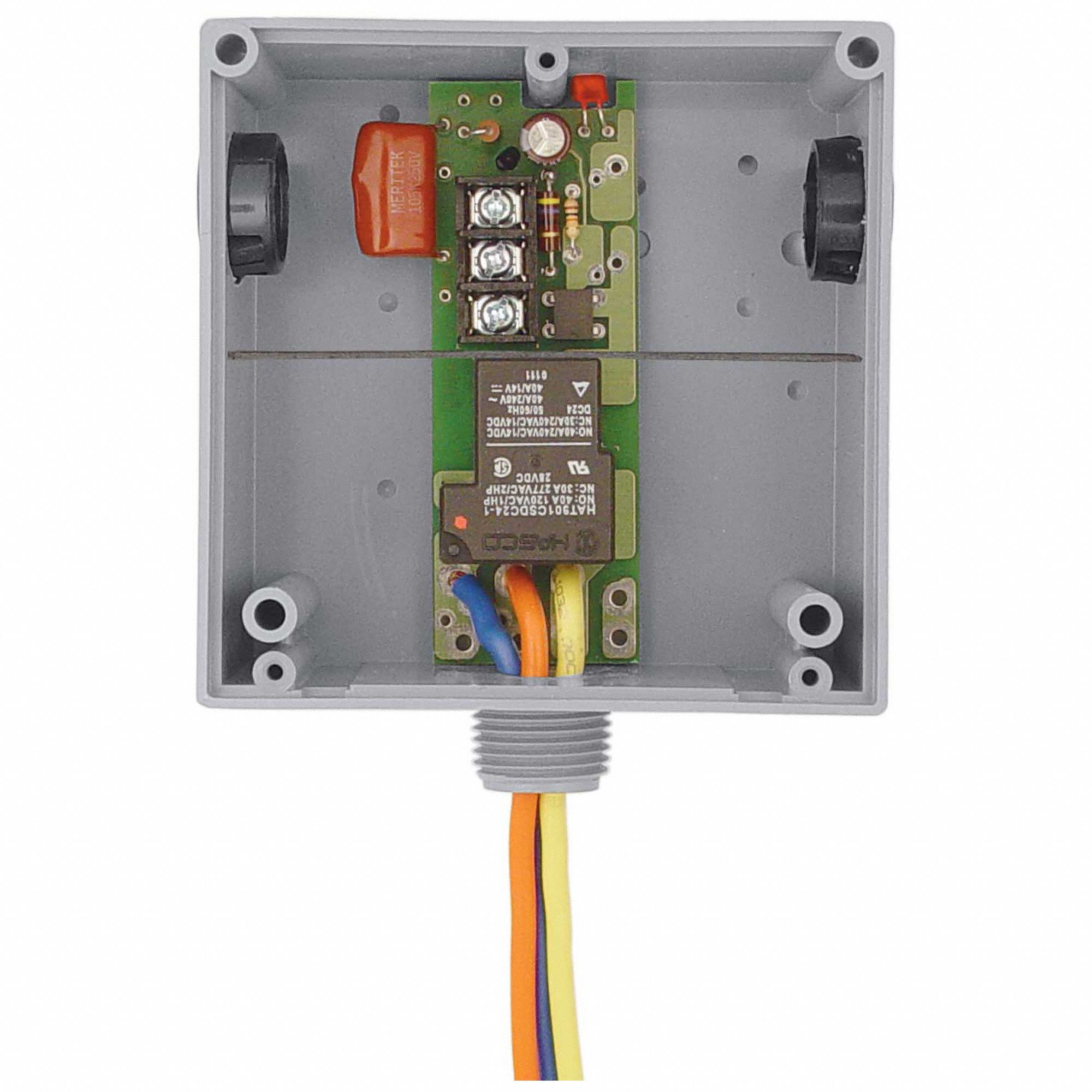 Enclosed Rly, Hi/Low, 20A, 24VAC/DC, 120VAC