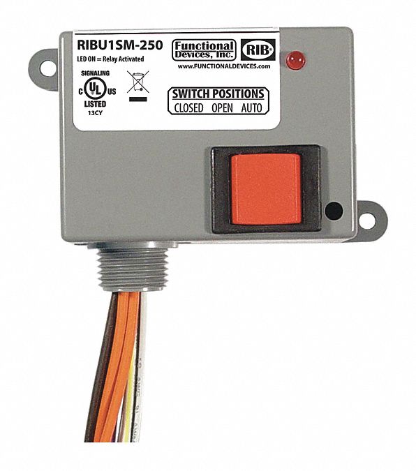 FUNCTIONAL DEVICES INC / RIB Enclosd Rly, 10A, SPST-N/O, 10-30VAC/DC ...