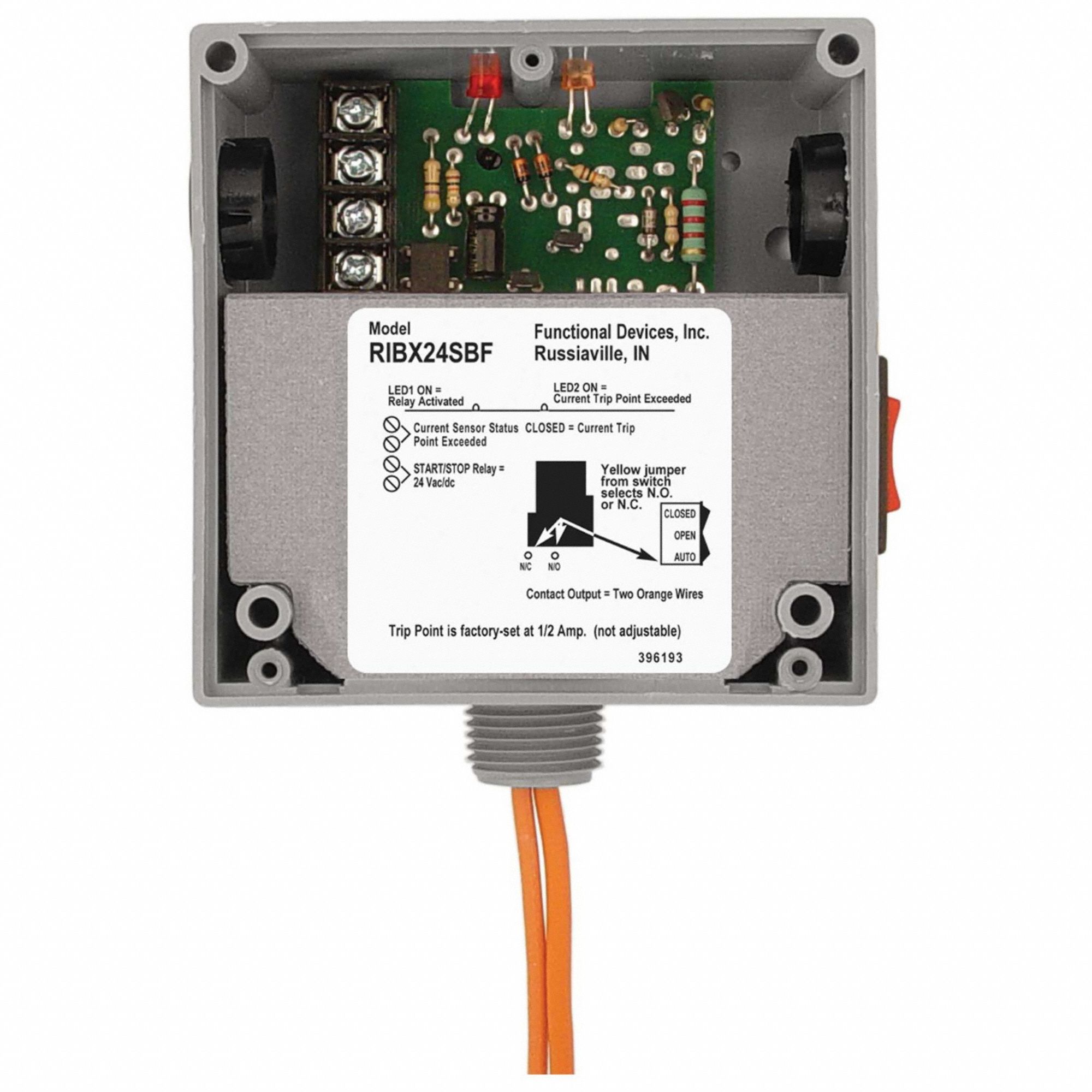 Enclsd 20A Rly/Current Switch Adjustable