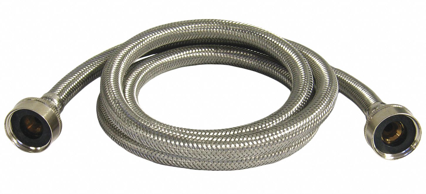 Washing Machine Hose, Stainless Steel, 72"