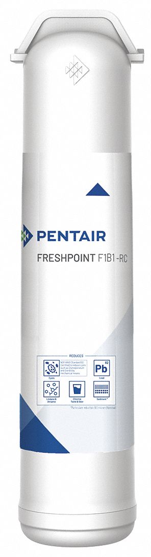 Quick-Connect Water Filter: 0.5 micron Micron Rating, 750 gal Service Life - Gallons, Carbon