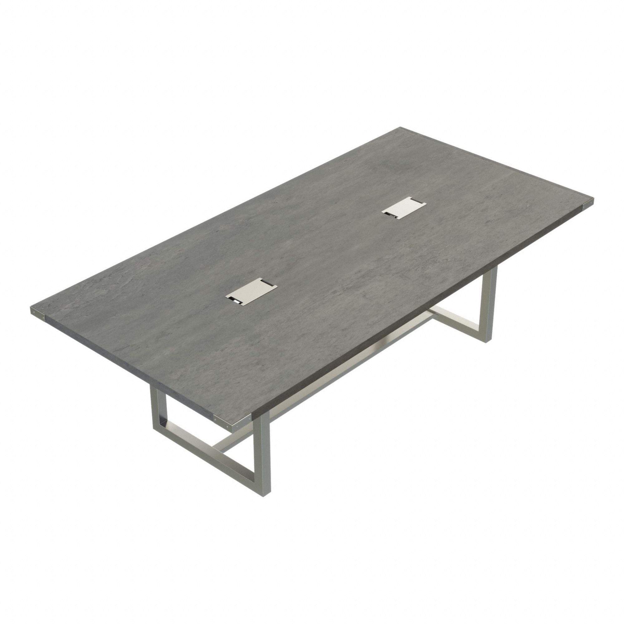 Conference Table: Rectangle, Fiberboard, Stone Gray, 47 1/4 in Overall Lg, 96 in Overall Wd