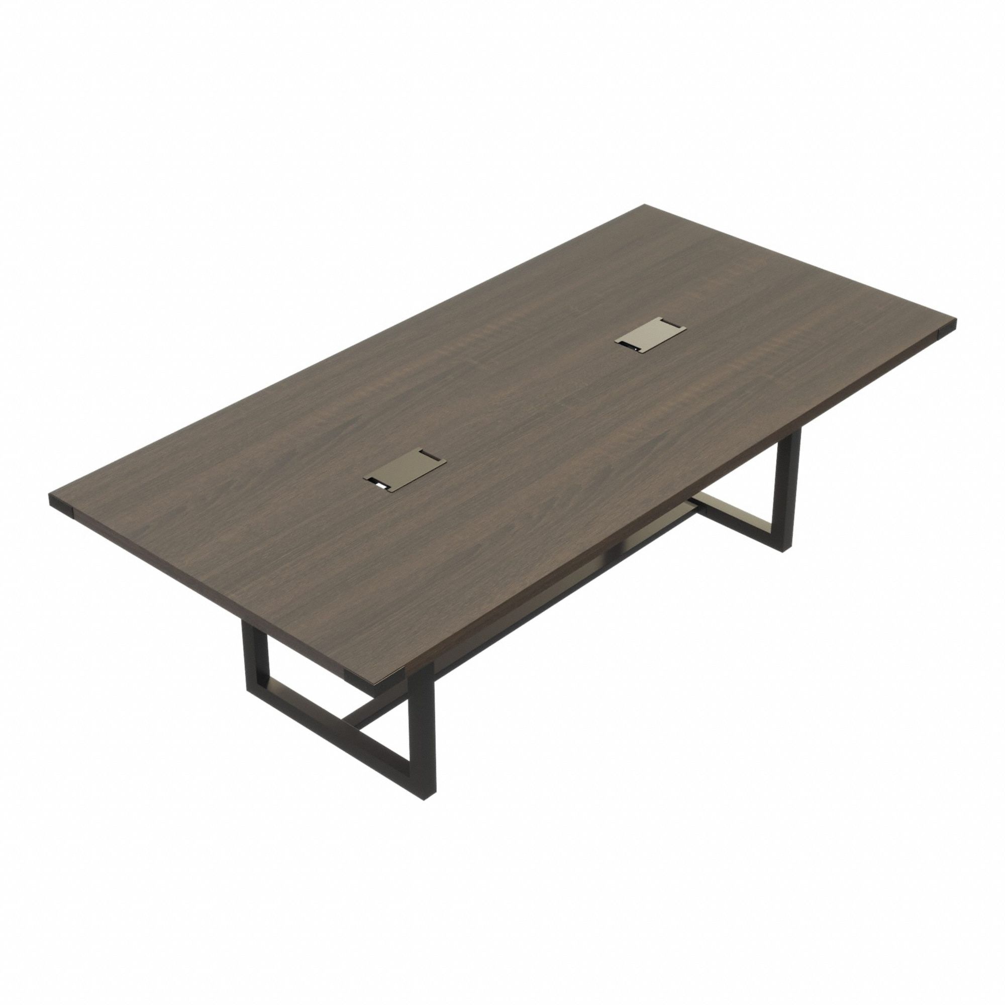 Conference Table: Rectangle, Fiberboard, Southern Tobacco, 47 1/4 in Overall Lg, Steel