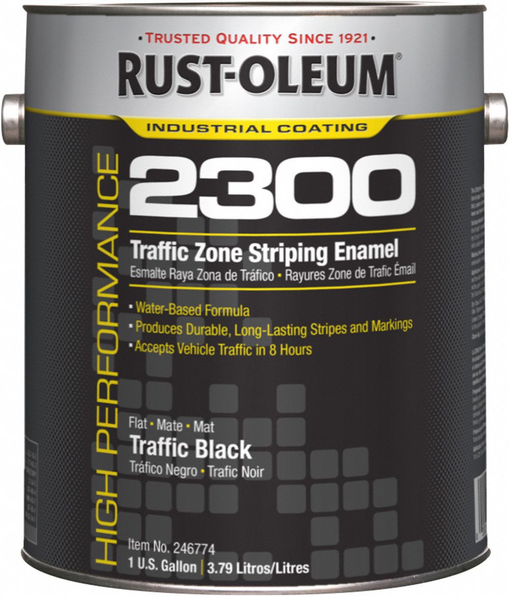Traffic Zone Striping Paint: Pour Paint Dispensing, Traffic Black, 1 gal