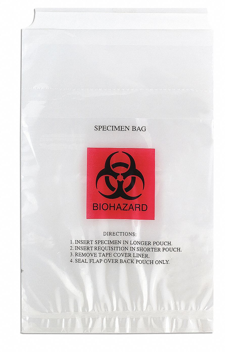 LDPE, Biohazard, Specimen Transfer Bag 246A414060 Grainger