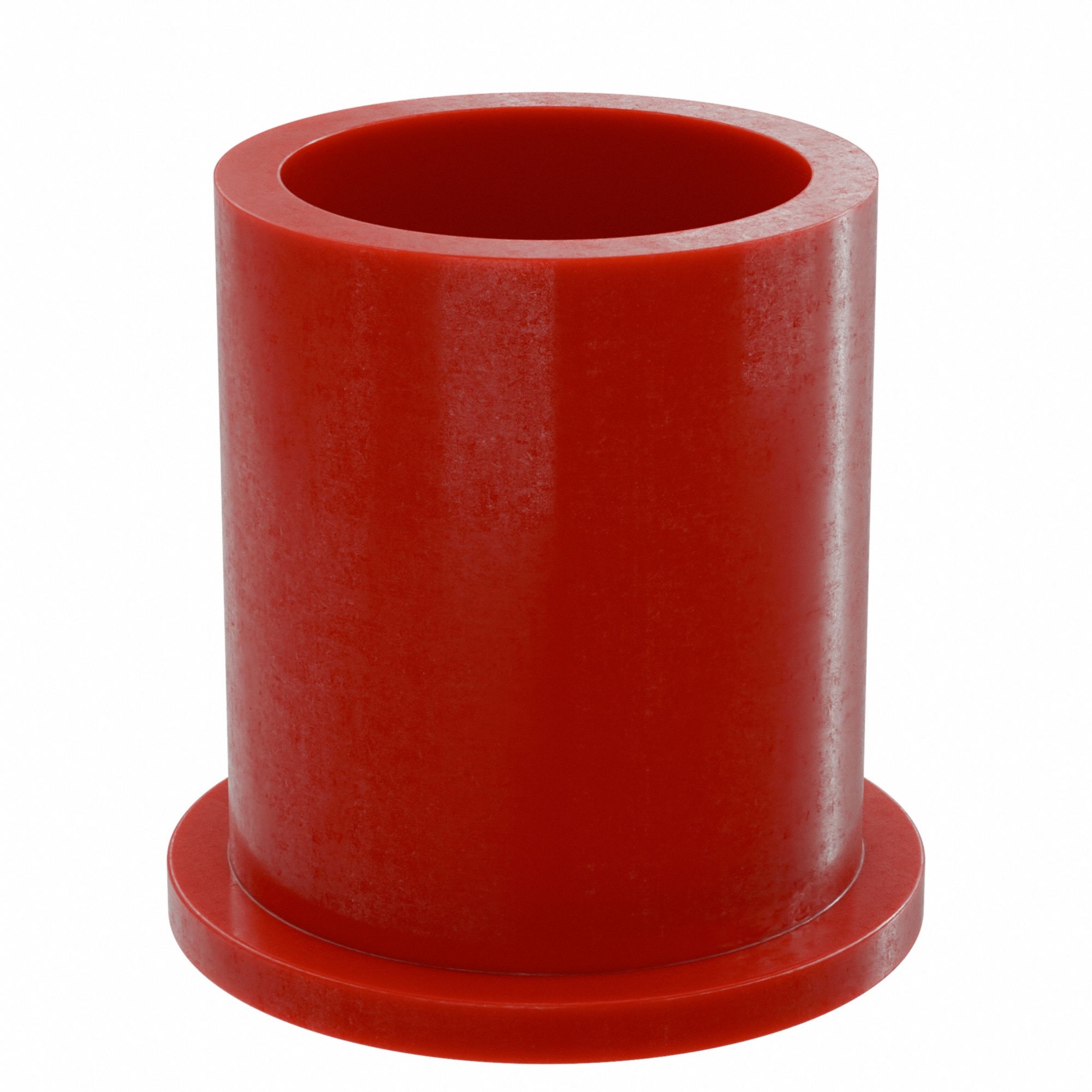 Flanged Sleeve Bearing: PTFE, 1 in Bore, 1 1/4 in OD, 1 1/2 in Overall Lg, Red