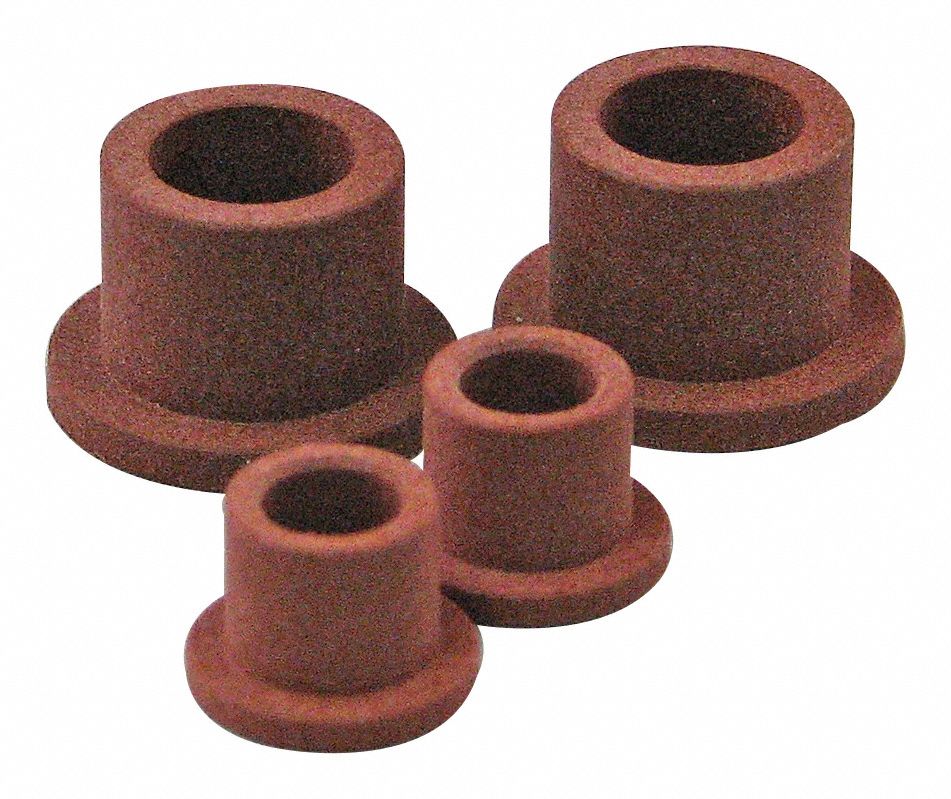 BUNTING BEARINGS, PTFE, 3/4 in Bore, Flanged Sleeve Bearing 246N70