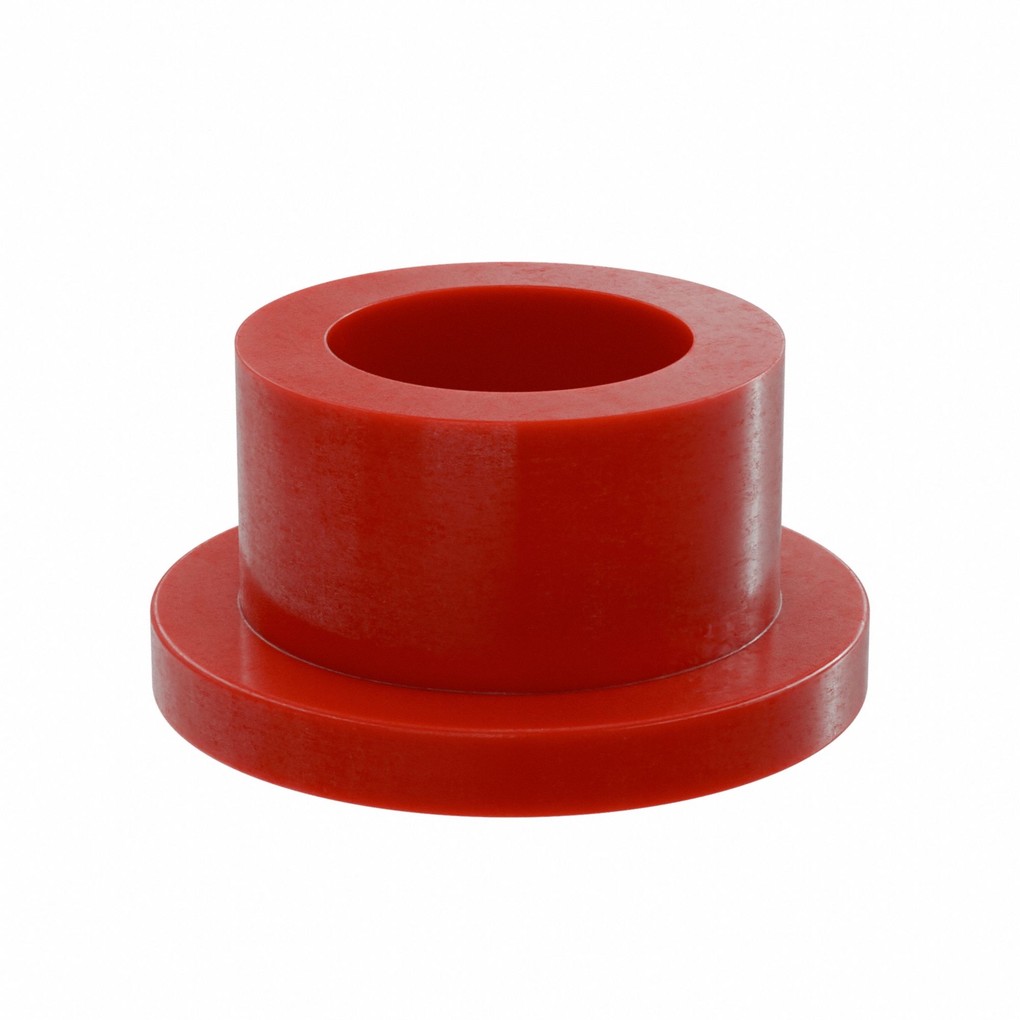 Flanged Sleeve Bearing: PTFE, 1/2 in Bore, 3/4 in OD, 1/2 in Overall Lg, Red, 3 PK
