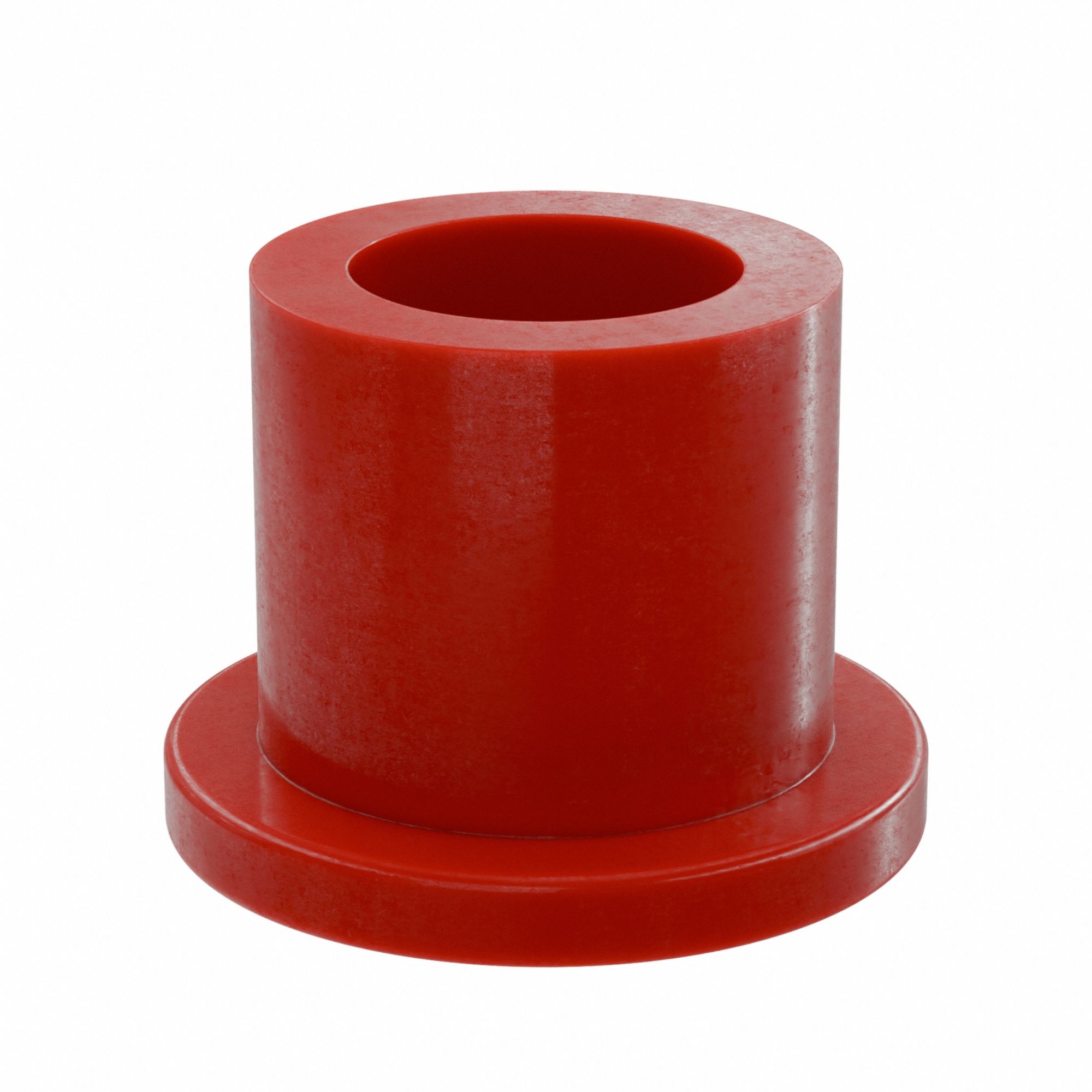 Flanged Sleeve Bearing: PTFE, 1/4 in Bore, 3/8 in OD, 3/8 in Overall Lg, Red, 5 PK