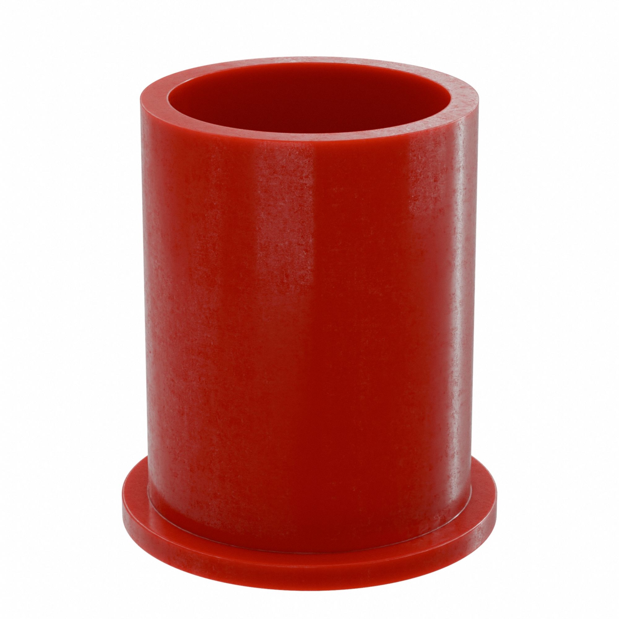 Flanged Sleeve Bearing: PTFE, 1 1/4 in Bore, 1 1/2 in OD, 2 in Overall Lg, Red