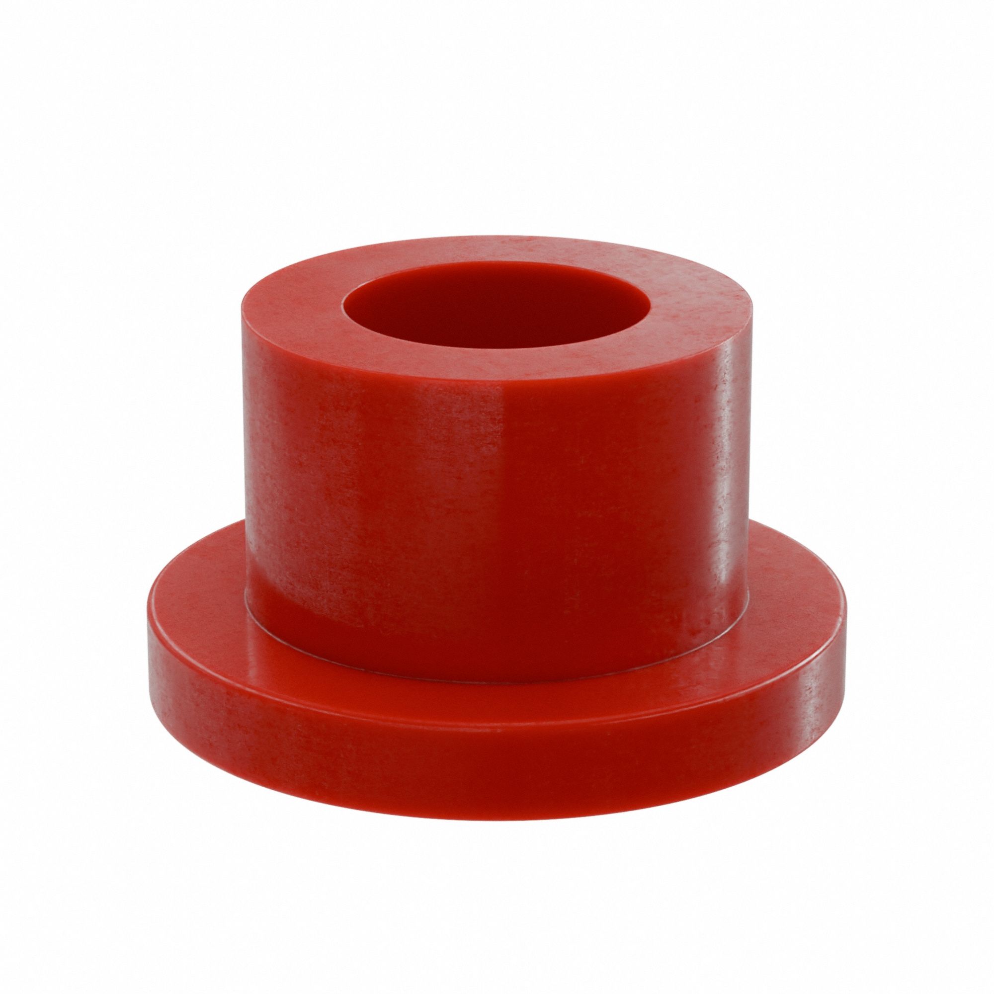 Flanged Sleeve Bearing: PTFE, 3/8 in Bore, 5/8 in OD, 1/2 in Overall Lg, Red, 3 PK