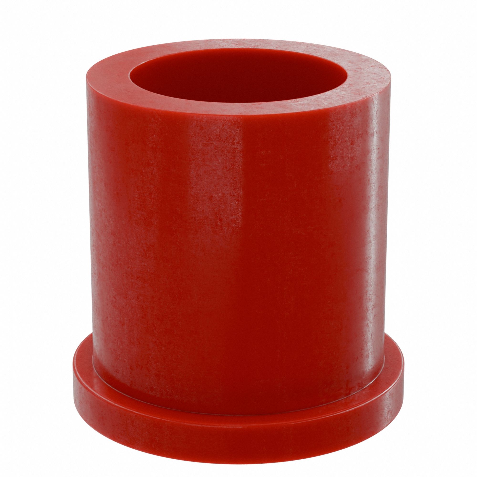 Flanged Sleeve Bearing: PTFE, 5/8 in Bore, 7/8 in OD, 1 in Overall Lg, Red