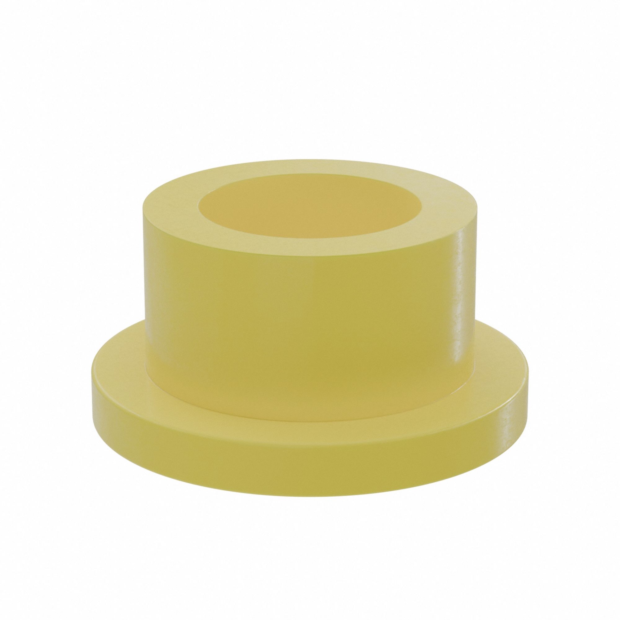 Flanged Sleeve Bearing: PTFE, 1/2 in Bore, 3/4 in OD, 1/2 in Overall Lg, Yellow
