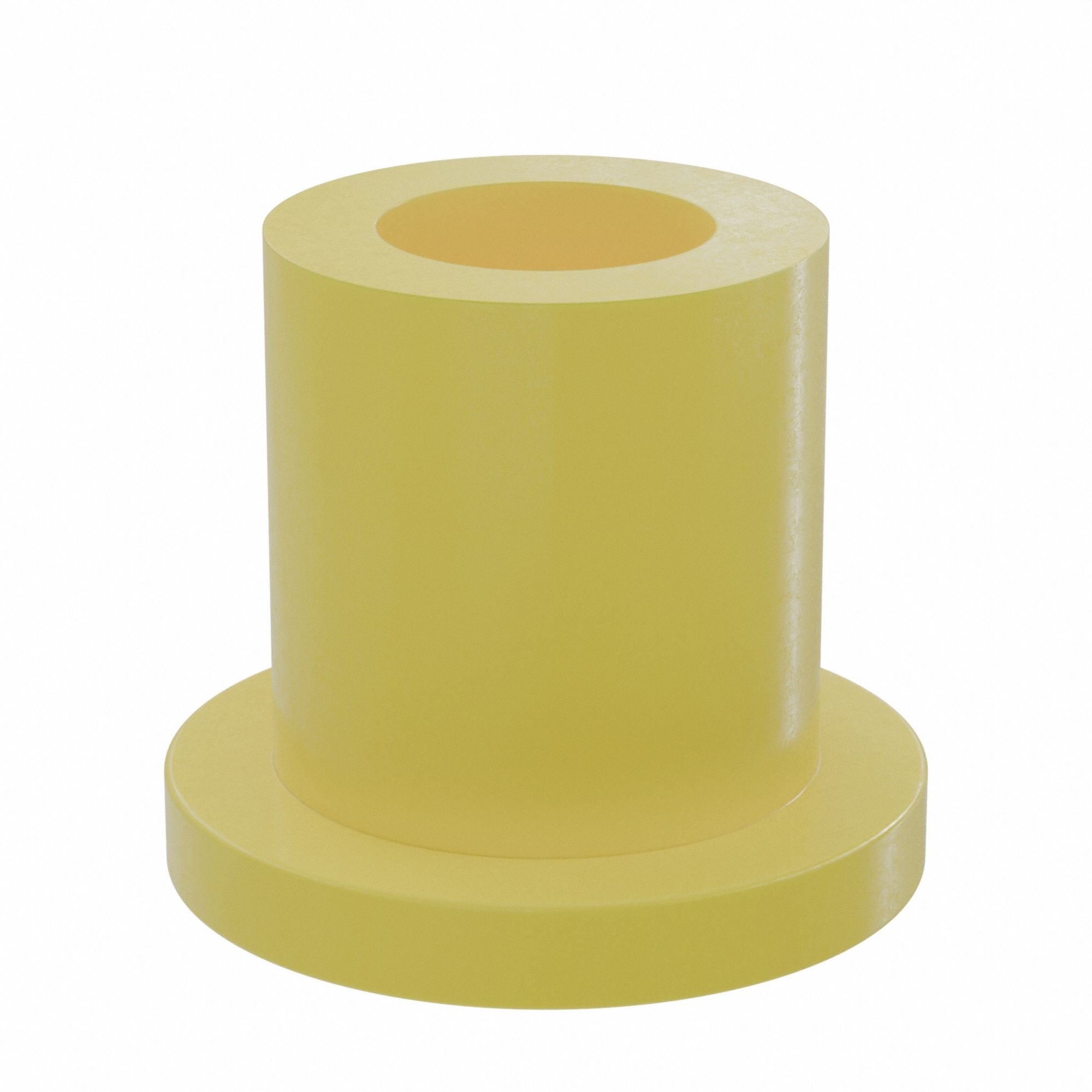 Flanged Sleeve Bearing: PTFE, 3/8 in Bore, 5/8 in OD, 3/4 in Overall Lg, Yellow