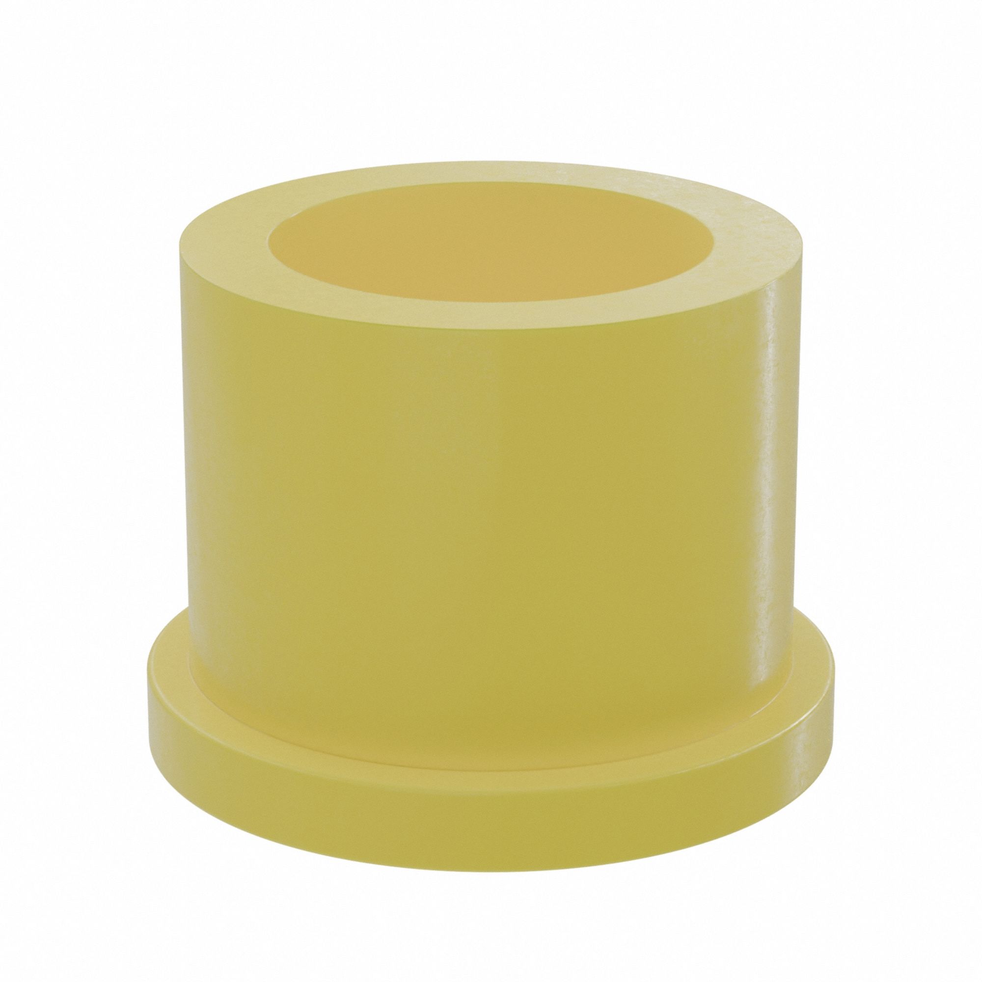 Flanged Sleeve Bearing: PTFE, 5/8 in Bore, 7/8 in OD, 3/4 in Overall Lg, Yellow