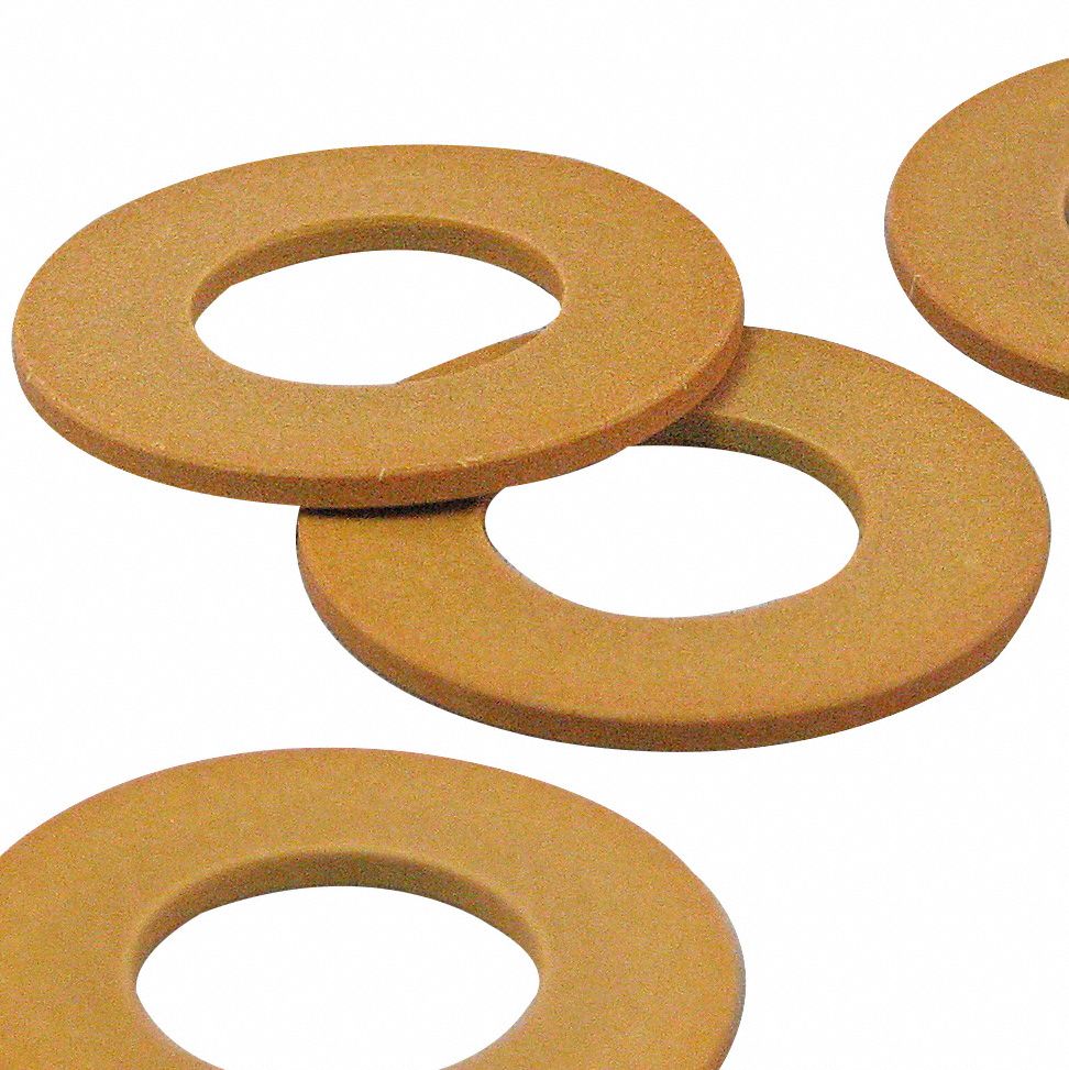 Thrust Washer: 1 1/2 in Bore, PTFE, JLON 5500, 3 in OD, 0.125 in Thick, Orange