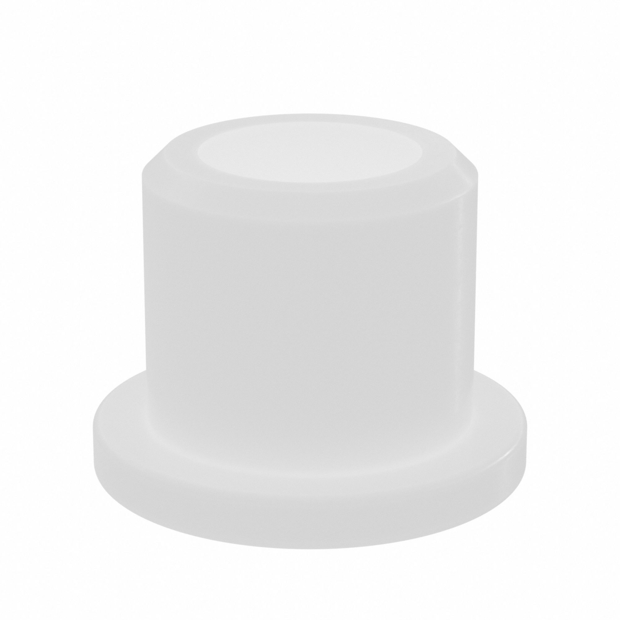 Flanged Sleeve Bearing: Nylon, 1/4 in Bore, 3/8 in OD, 3/8 in Overall Lg, 50 PK