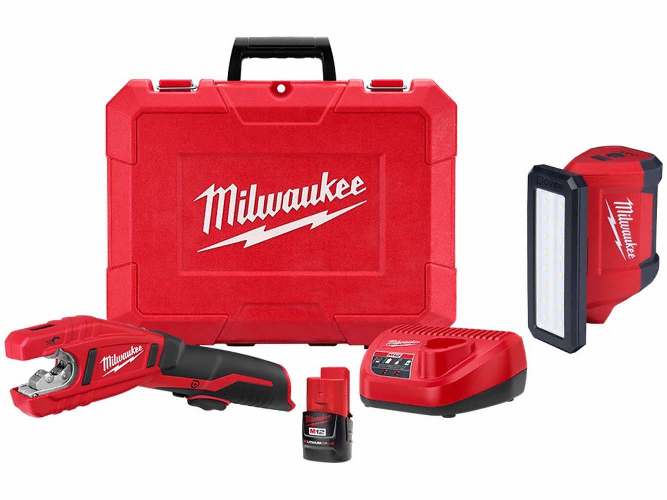 Tubing Kit and Flood Light: M12™ REDLITHIUM™, 1 1/8 in Max. Pipe Dia., Copper