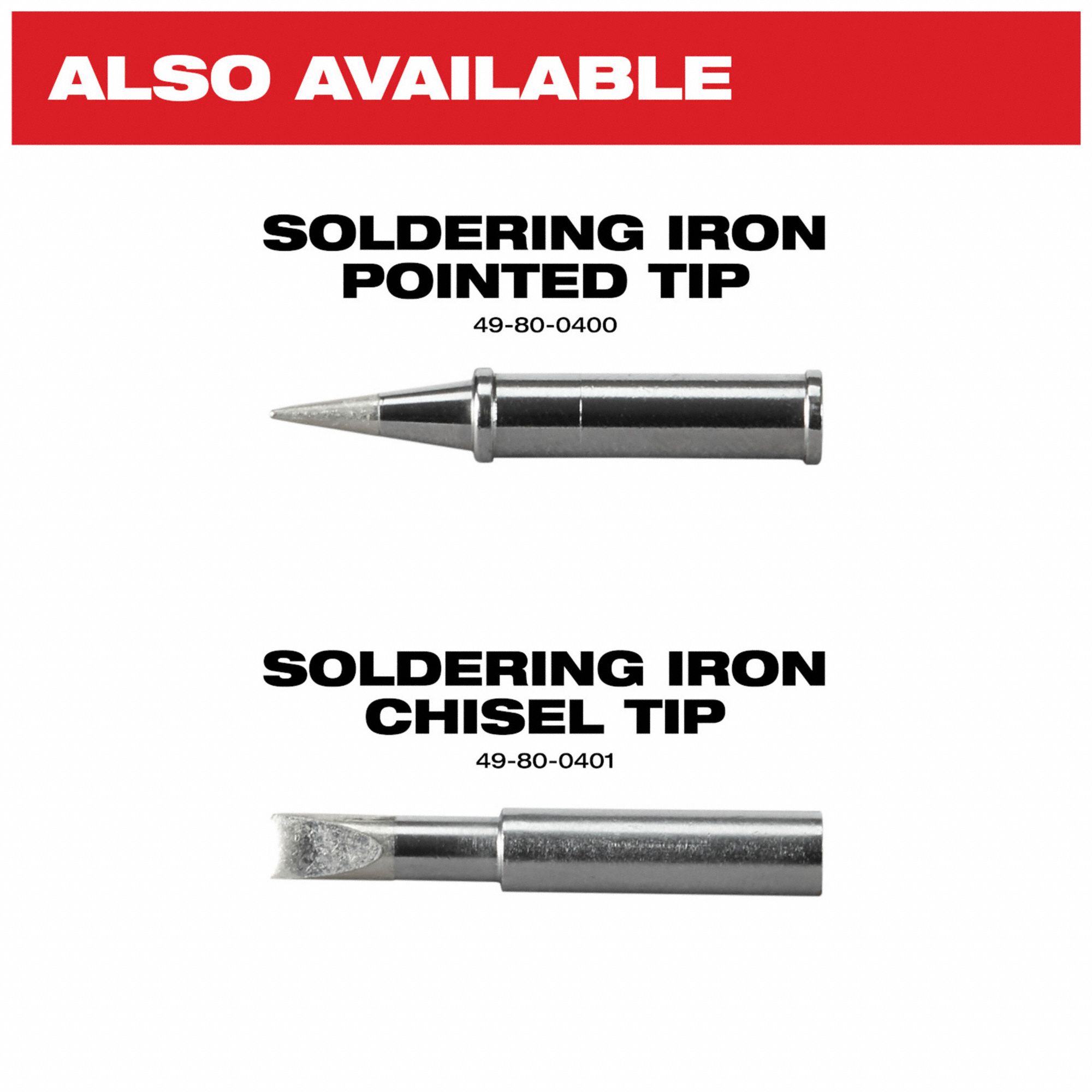 MILWAUKEE Soldering Iron Kit 90 W, 750°F, Chisel/Conical Tip, 0.02 in