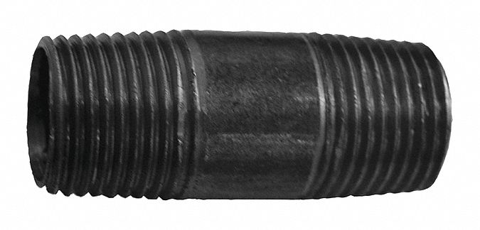 Black Pipe Nipple, 3/4 X 2 In