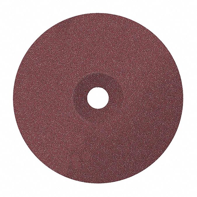 RESIN FIBRE SANDING DISC, 40 GRIT, NON-VAC MOUNTING HOLE, BROWN, 7 X 7/8 IN