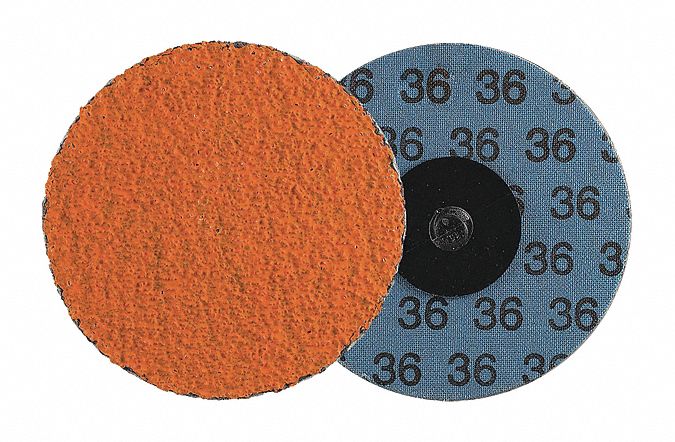 FIBRE SANDING DISC , 50 GRIT, COARSE, USE W/ ALUM/S/SS, ORANGE, 2 IN, CERAMIC