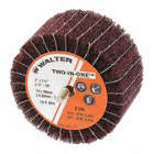 FLAP WHEEL, MOUNTED, FINE GRIT, 3 X 3 IN DIA, COATED ALUMINUM OXIDE + NON-WOVEN