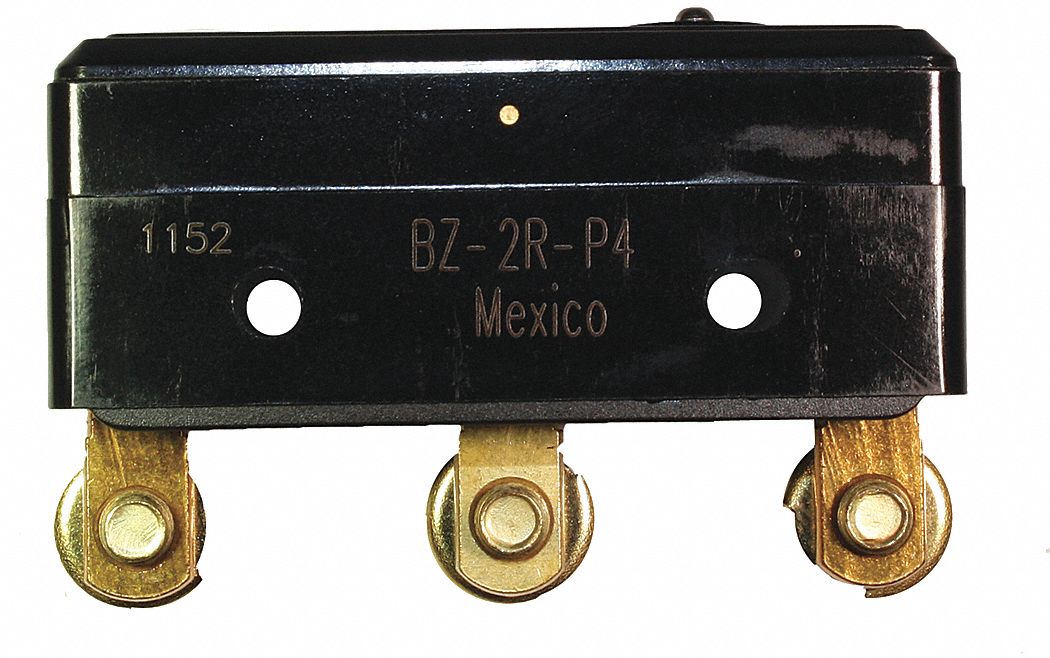 Snap Action Switch: Plunger Actuator, 1NO/1NC, Screw