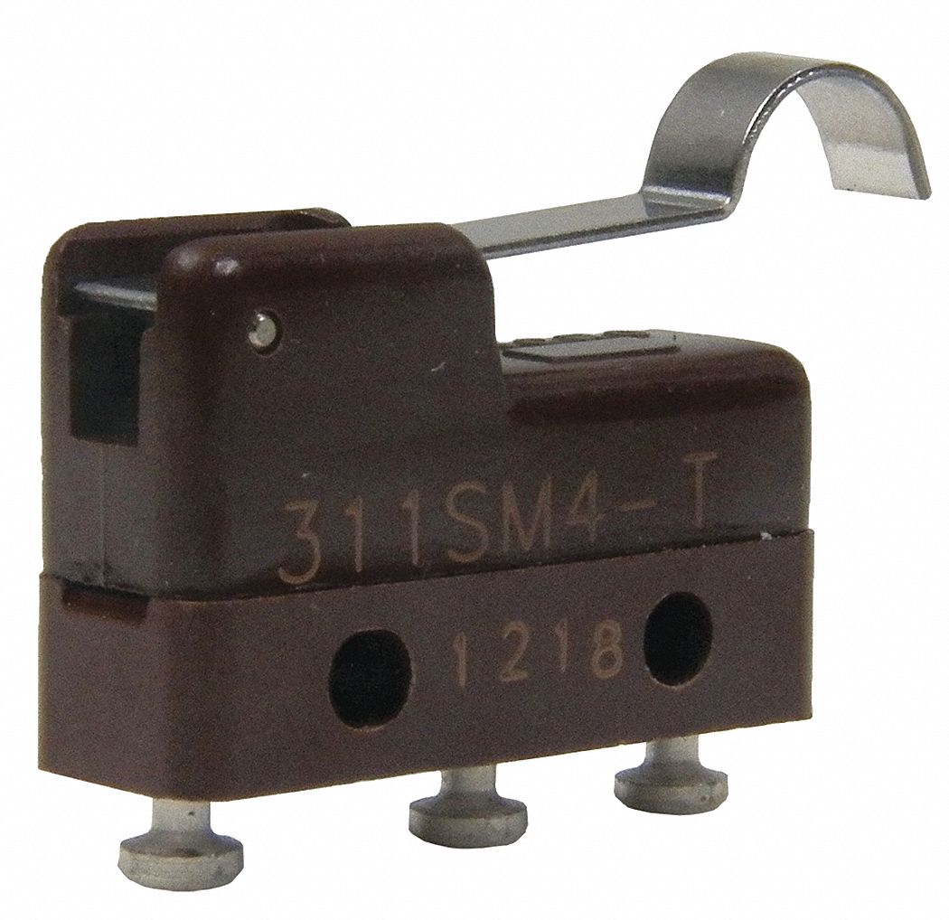 Miniature Snap Action Switch: Roller Lever Actuator, 1NO/1NC, Solder Turret
