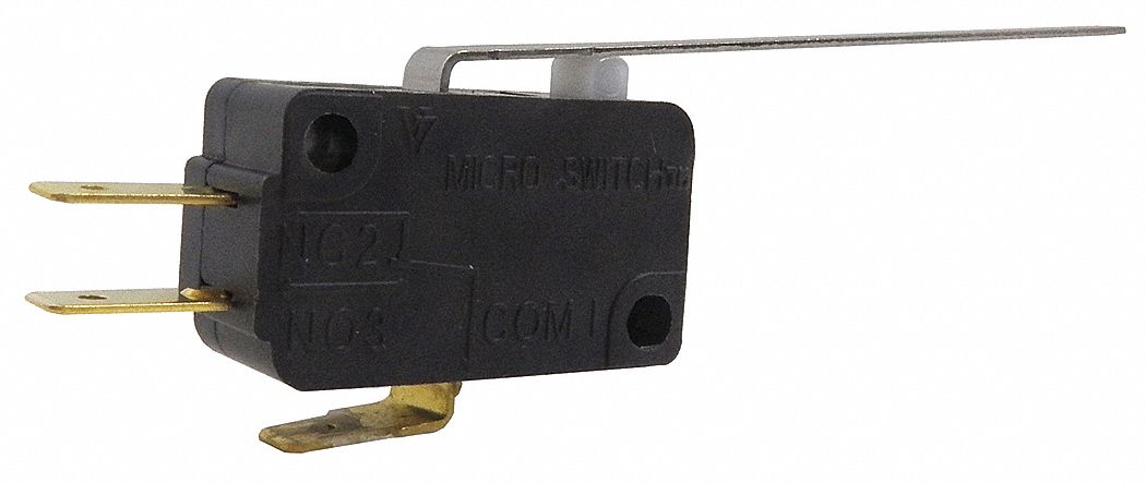 Miniature Snap Action Switch: Lever Actuator, 1NO/1NC, Quick Connect