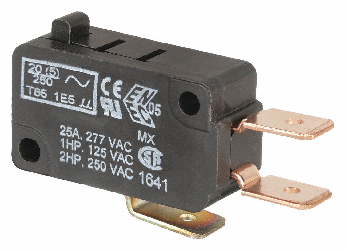 HONEYWELL Miniature Snap Action Switch: 25 A 1/2 HP 125 V, 250 V or 277 V