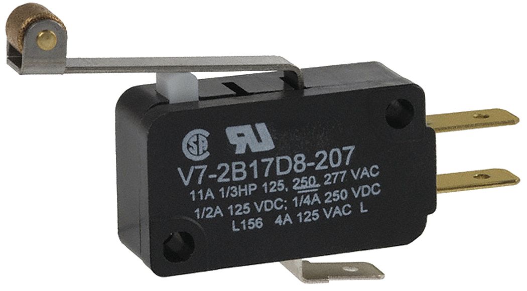 Miniature Snap Action Switch: 3 A @ 240 V, 0.2 A @ 250 V, 0.63 in Ht - Snap Action Switch