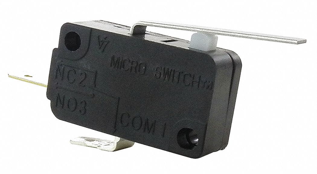 Miniature Snap Action Switch: Lever Actuator, 1NO, Quick Connect