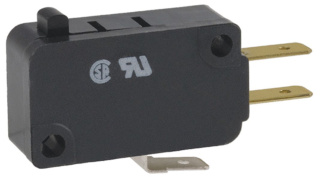 Miniature Snap Action Switch: Plunger Actuator, 1NO/1NC, Quick Connect