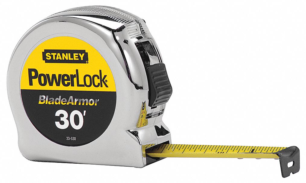 STANLEY Tape Measure 30 ft x 1 in.Yellow Meter Lockable Measuring Hand Tool 