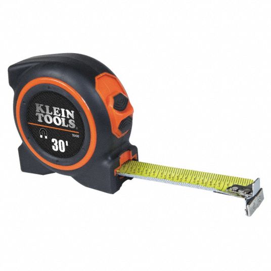 30 ft. Steel SAE Tip Tape Measure, Black/Orange Grainger