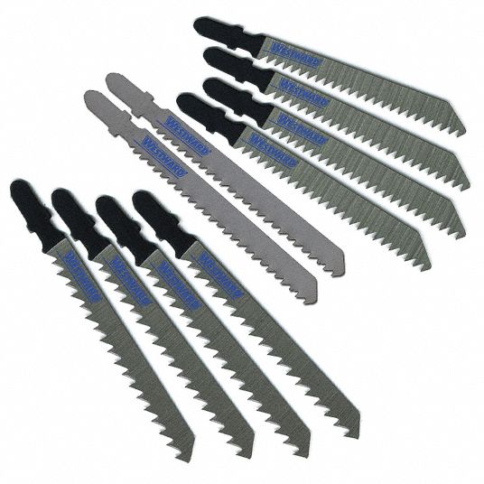 WESTWARD Jig Saw Blade Set, 6, 8, 10, 12, 18 Teeth per Inch 24A48624A486 Grainger