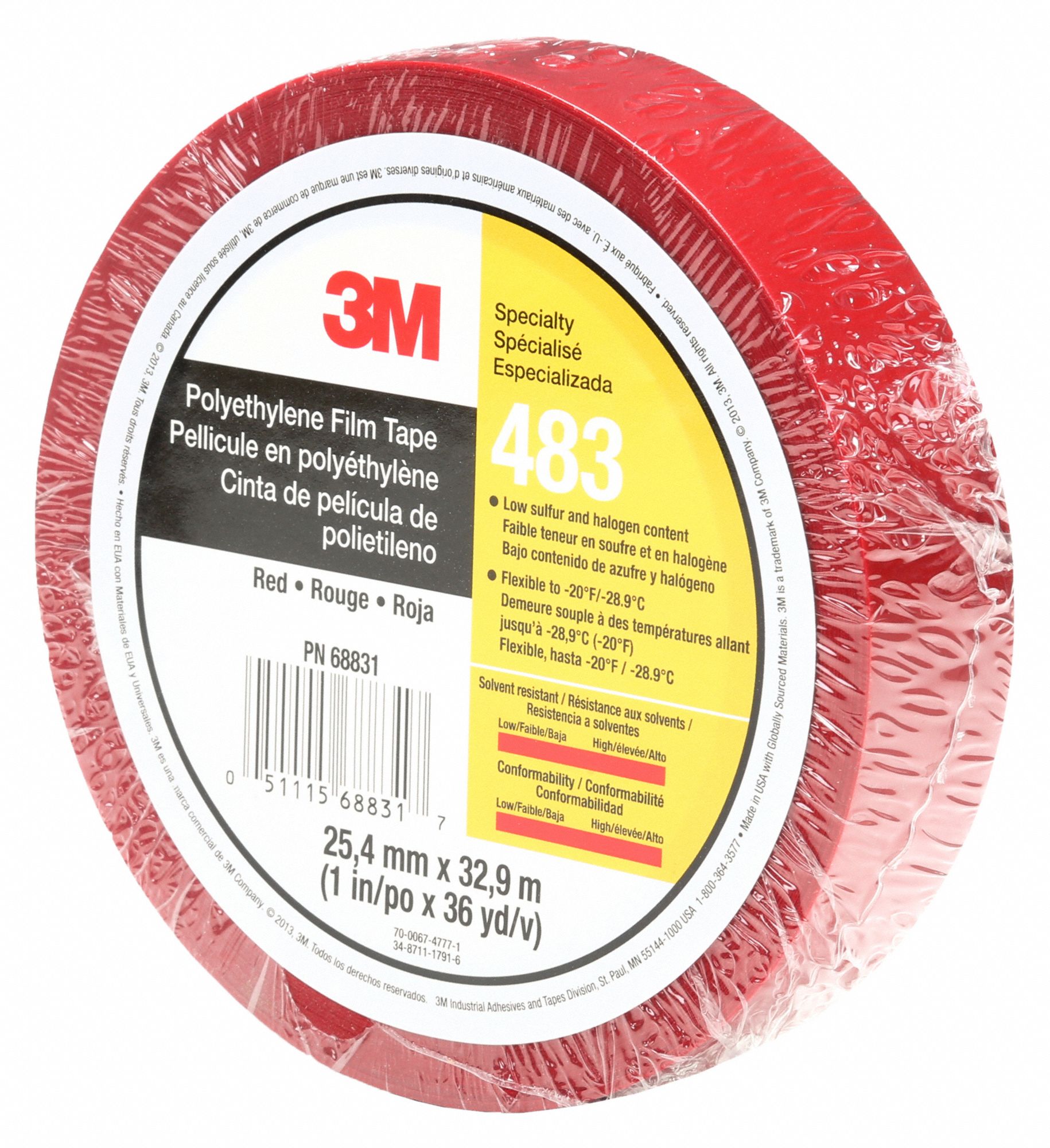 WaterTight Sealing, 3M 483, Film Tape 24A682483 Grainger