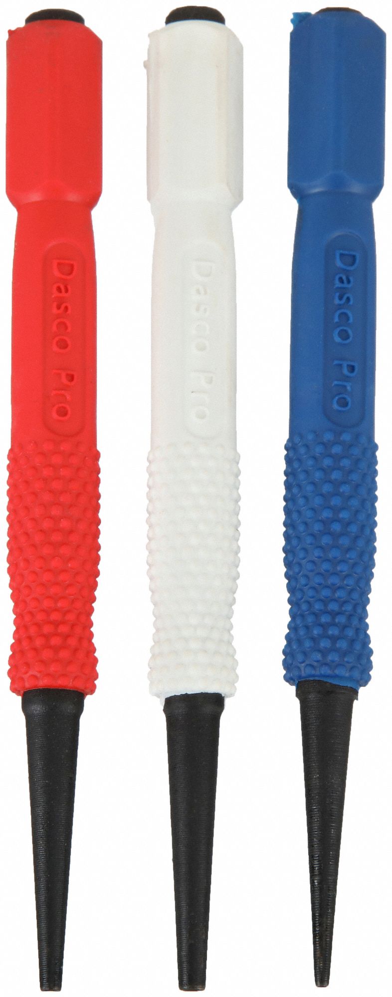 NAIL SET, 5 IN OVERALL L, 1/32 IN/1/16 IN/3/32 IN TIP SIZE, KNURLED GRIP