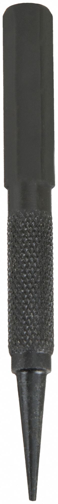 NAIL SET, 4 IN OVERALL L, 1/32 IN TIP SIZE, KNURLED GRIP, BLACK OXIDE